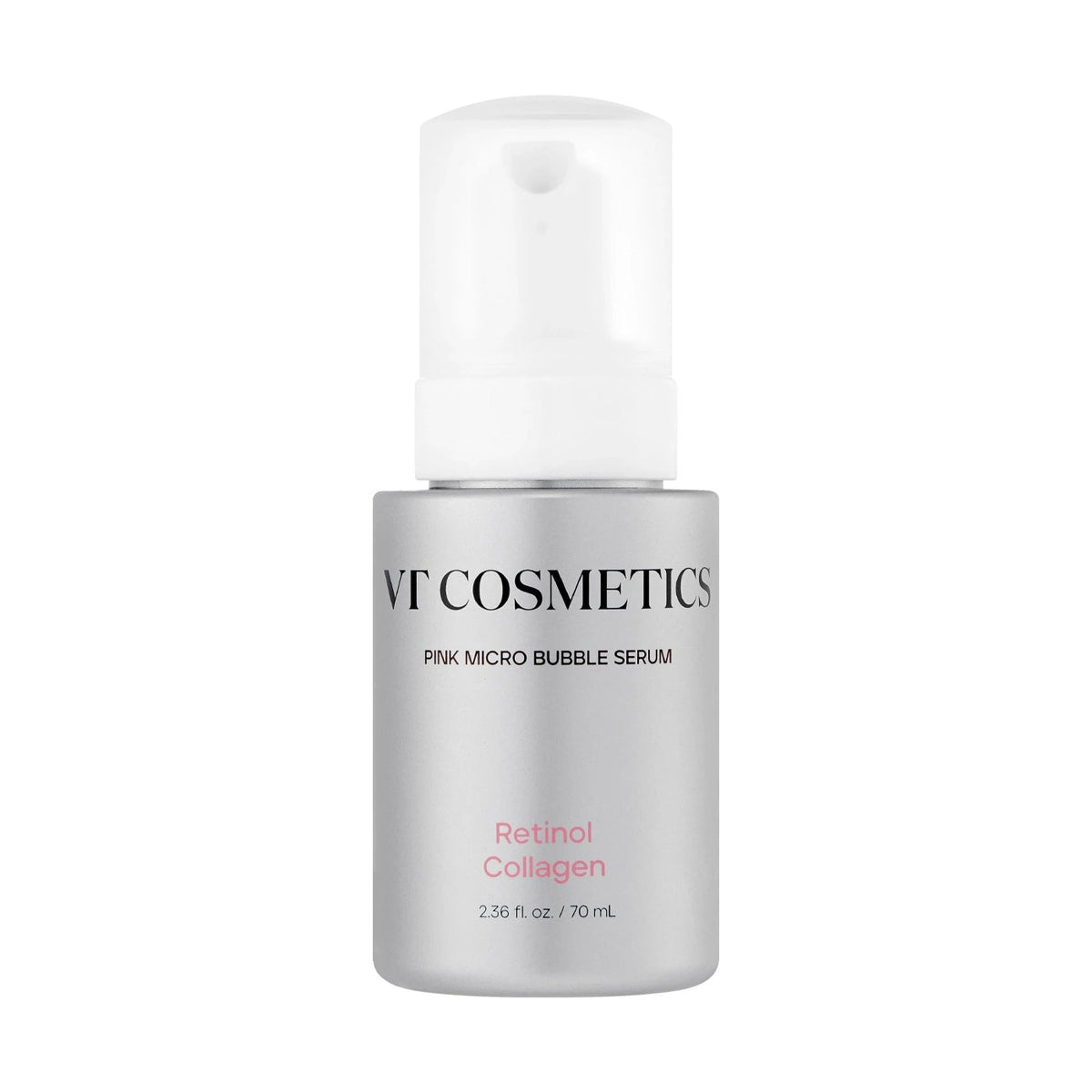 VT COSMETICS VT COSMETICS Retinol Collagen Pink Micro Bubble Serum 70ml - hydrating - front bottle shot