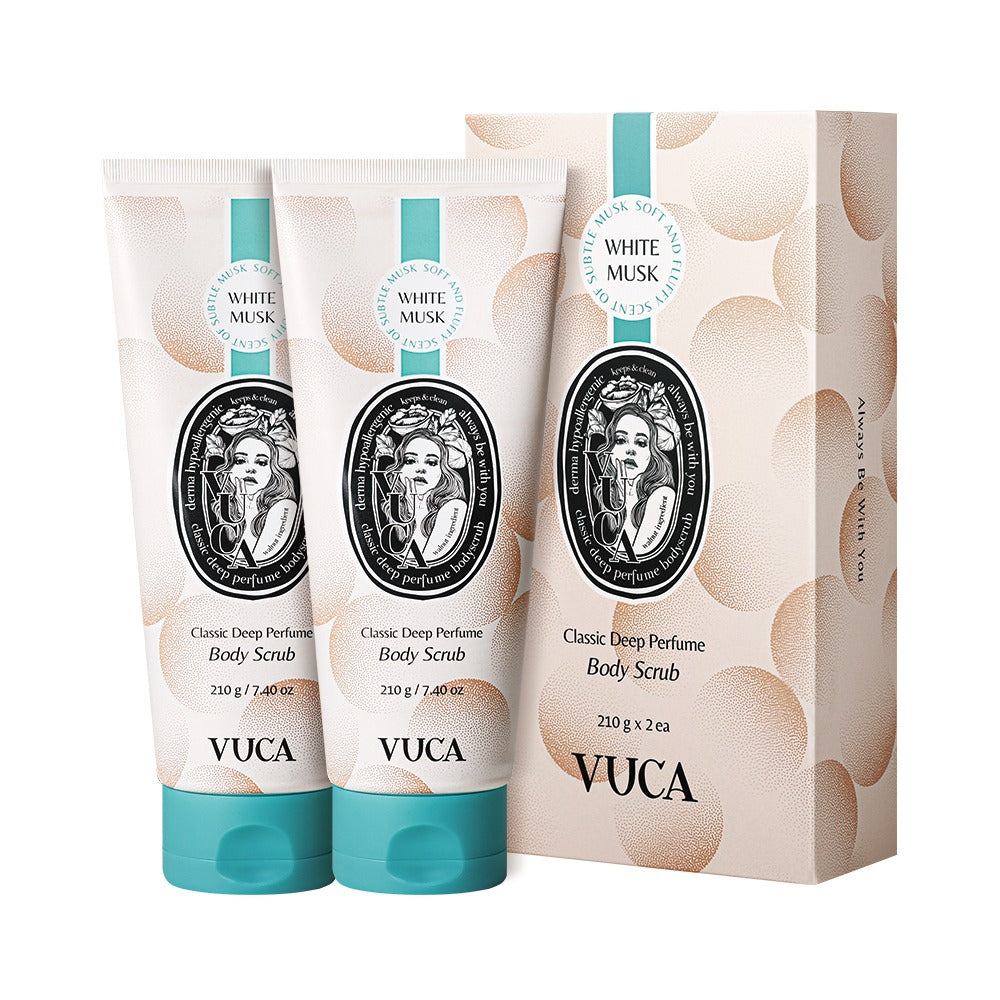 VUCA VUCA Classic Deep Perfume Body Scrub 210g - soothing - front bottle shot