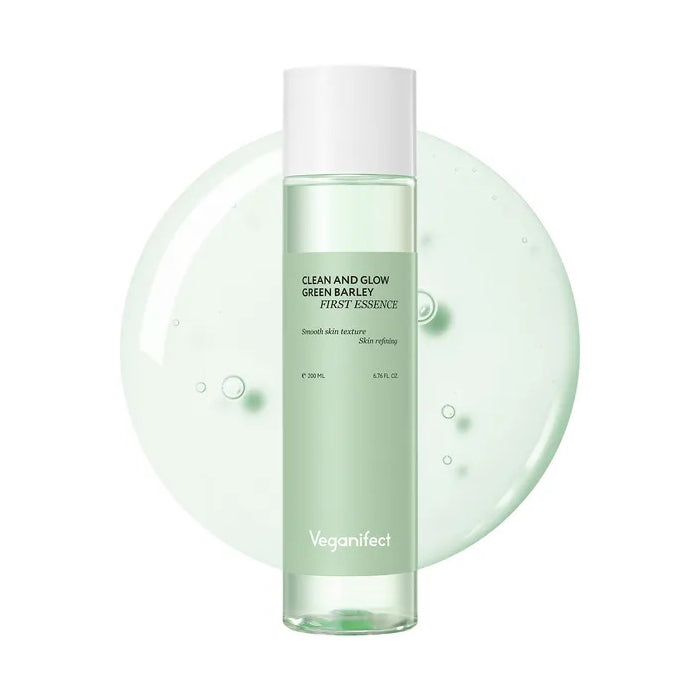 Veganifect Veganifect Clean and Glow Green Barley First Essence 200ml - hydrating - front bottle shot