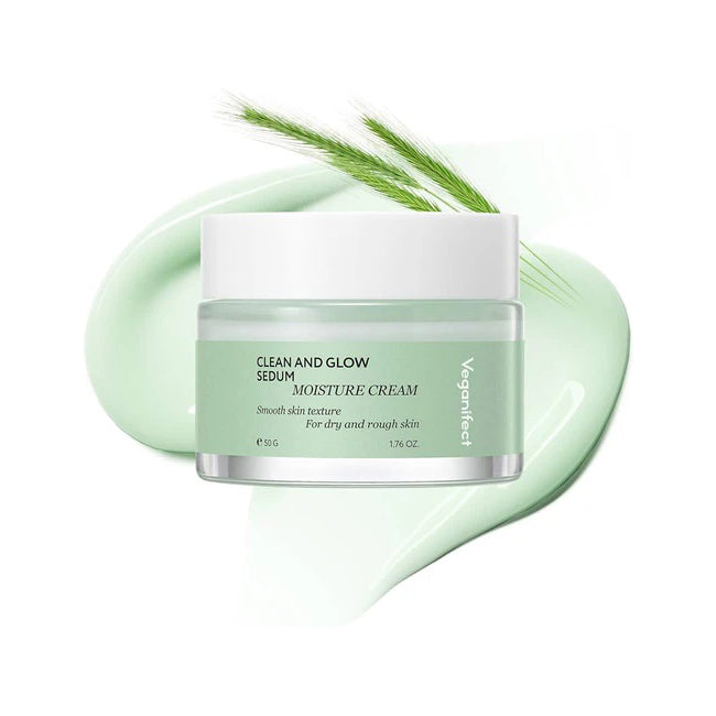 Veganifect Veganifect Clean and Glow Sedum Moisture Cream 50g - hydrating - front bottle shot
