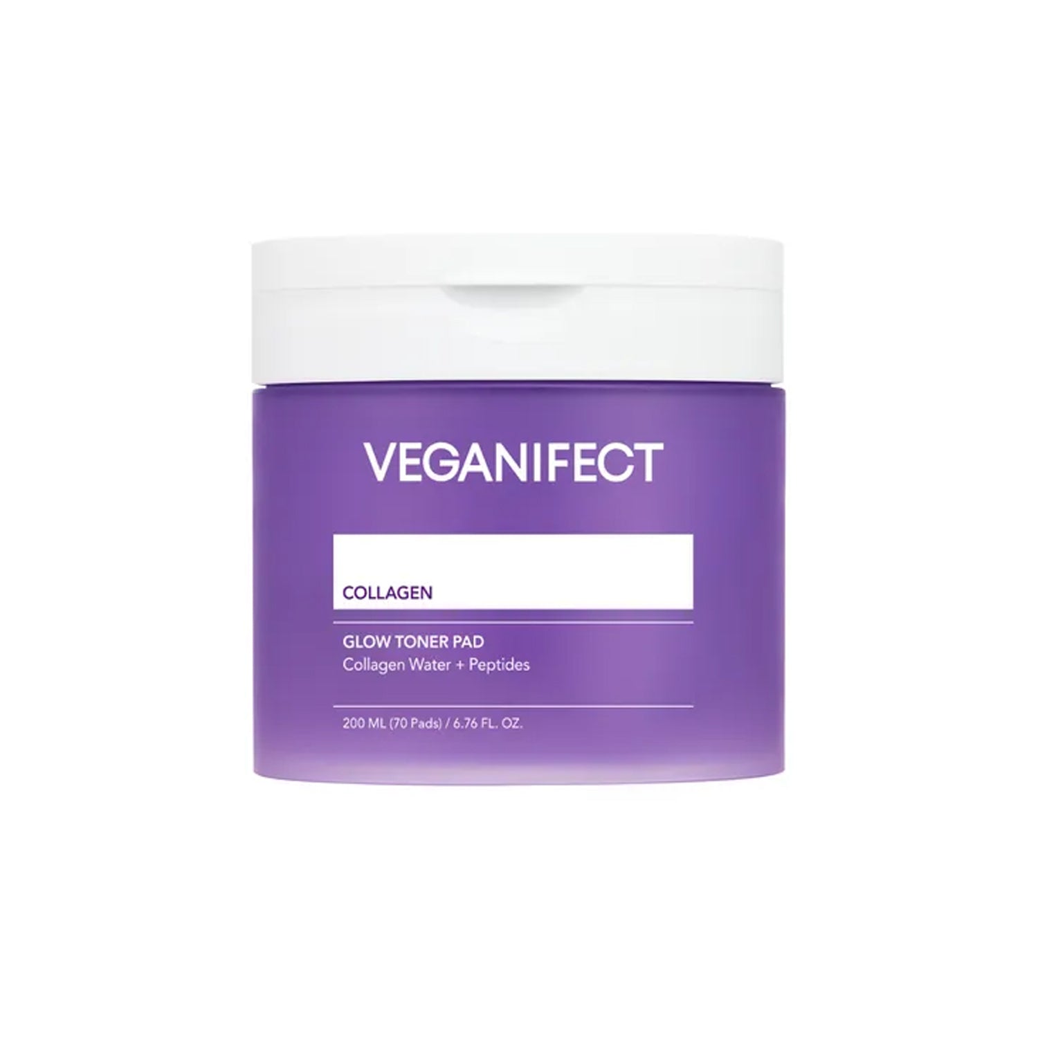 Veganifect Veganifect Collagen Glow Toner Pad (70 pads) - brightening - front bottle shot