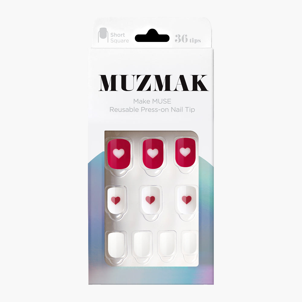 MUZMAK MUZMAK Nail Tips 36pcs #Viva Magenta(Short Square) - anti-aging - front bottle shot