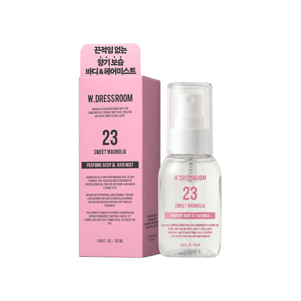 W.DRESSROOM W.DRESSROOM Perfume Body & Hair Mist No.23 Sweet Magnolia 50ml - daily care - front bottle shot