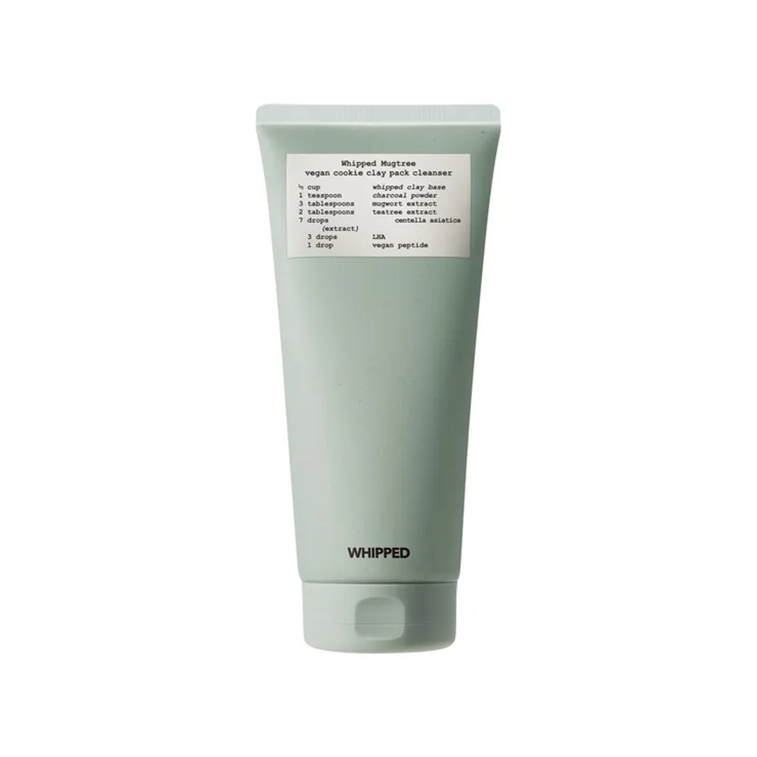 WHIPPED WHIPPED Mugtree Vegan Cookie Clay Pack Cleanser 180ml - soothing - front bottle shot