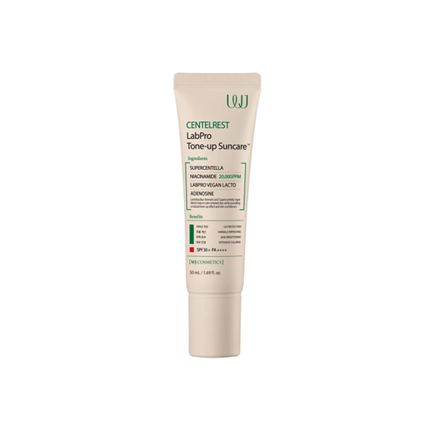 WJ WJ Centelrest Labpro Tone-up Suncare 50ml - brightening - front bottle shot