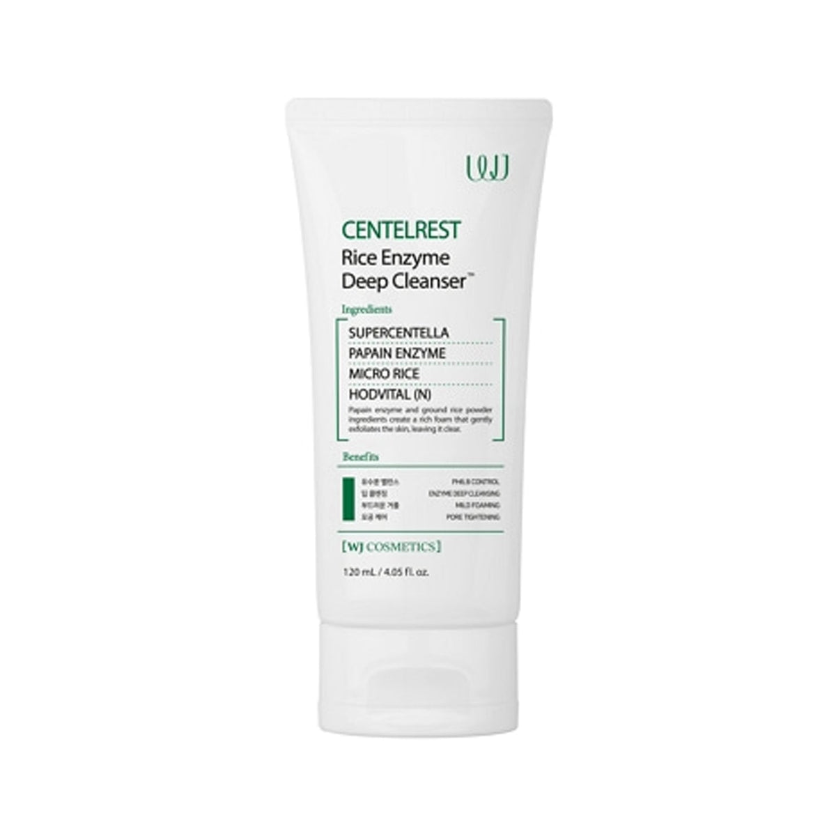 WJ WJ Centelrest Rice Enzyme Deep Cleanser 120ml - hydrating - front bottle shot