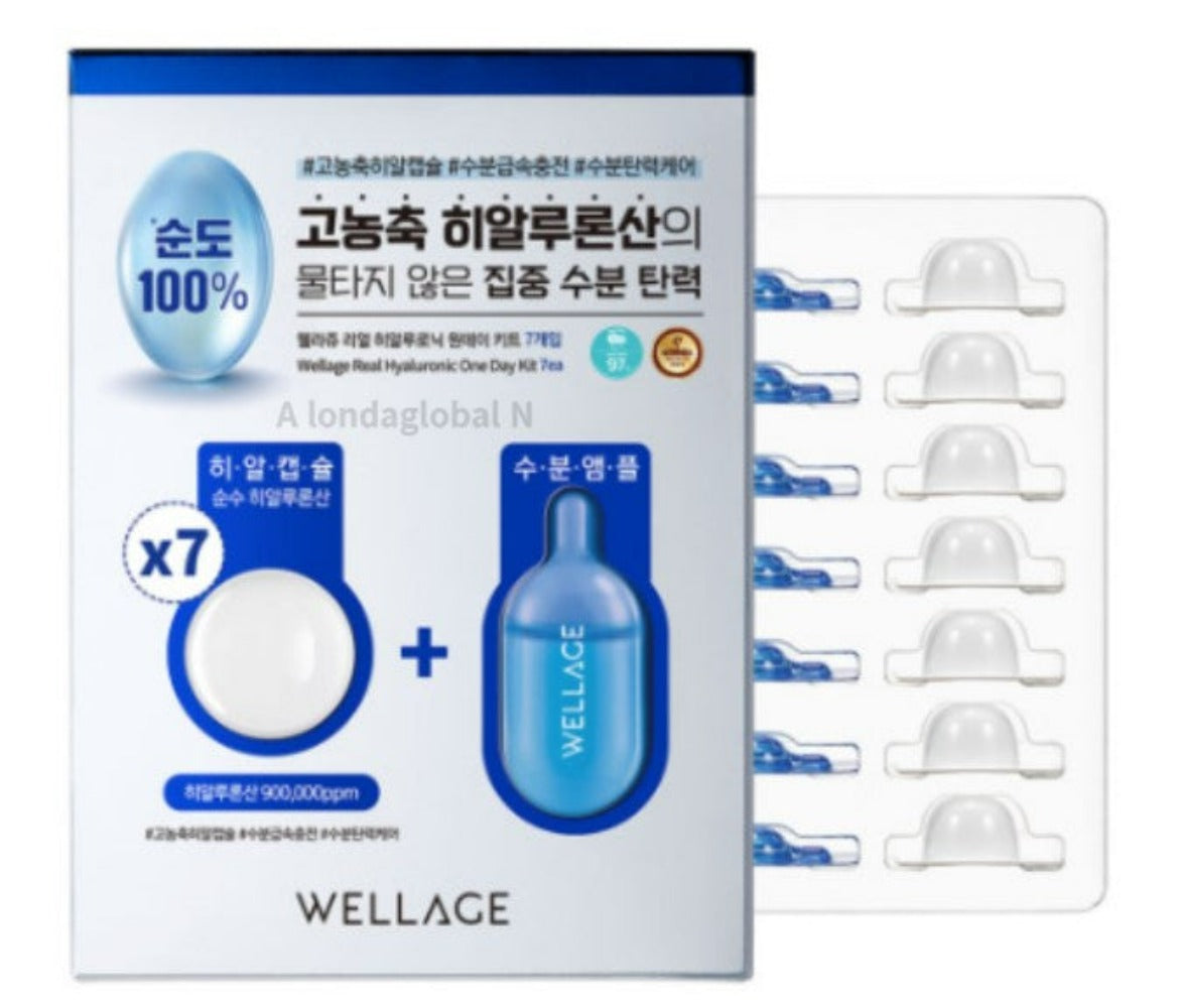 WELLAGE Wellage Real Hyaluronic One Day Kit 7ea - hydrating - front bottle shot