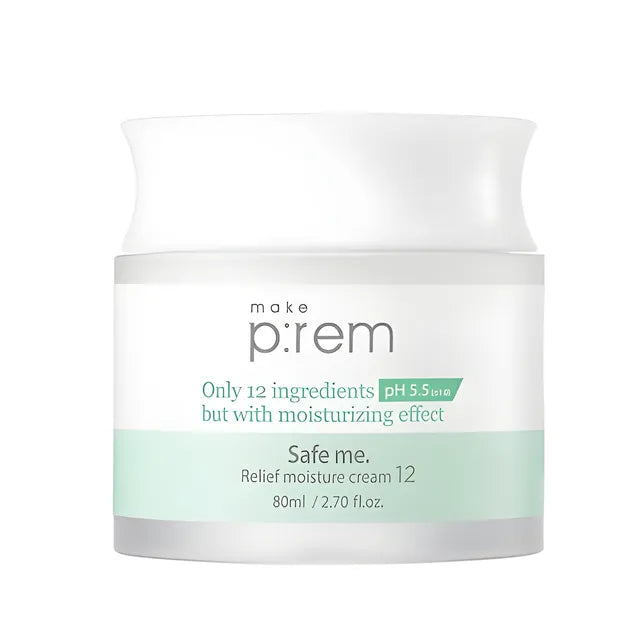 make p:rem make p:rem Safe Me. Relief Moisture Cream 12 80ml - hydrating - front bottle shot