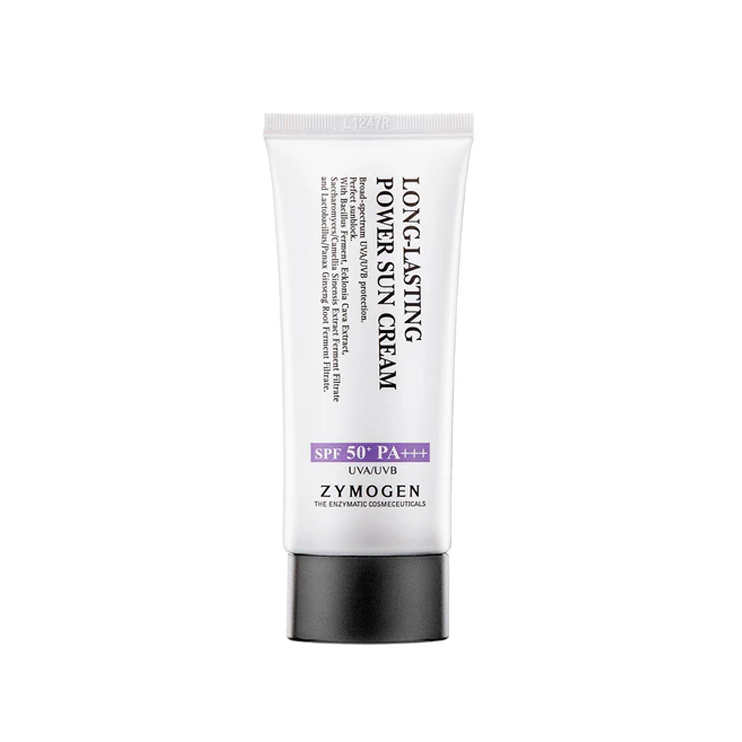 ZYMOGEN ZYMOGEN Long-Lasting Power Sun Cream SPF50+ PA+++ 60ml - exfoliating - front bottle shot
