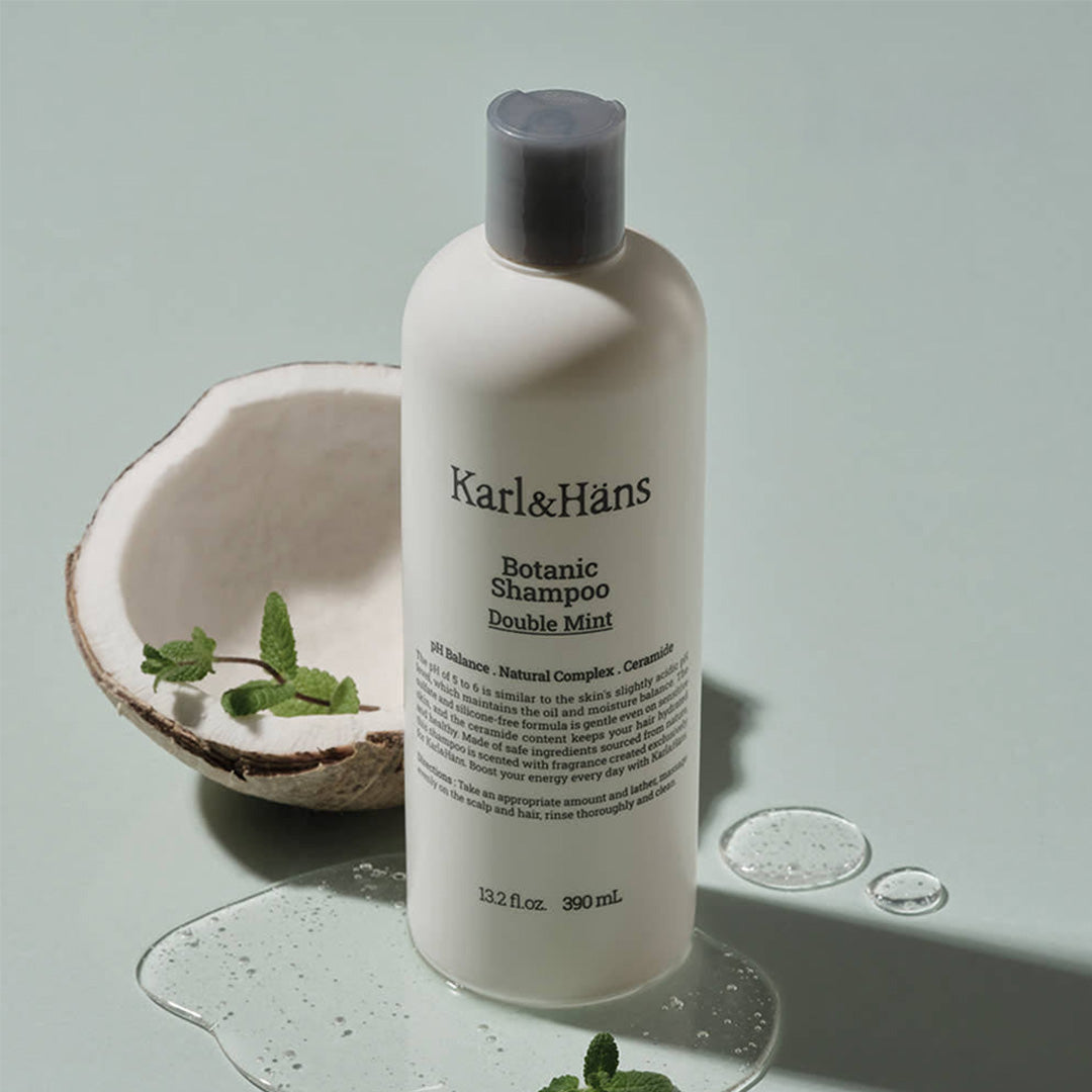 Karl&Hans Karl&Hans Botanic Shampoo 390ml Mint - nourishing - front bottle shot