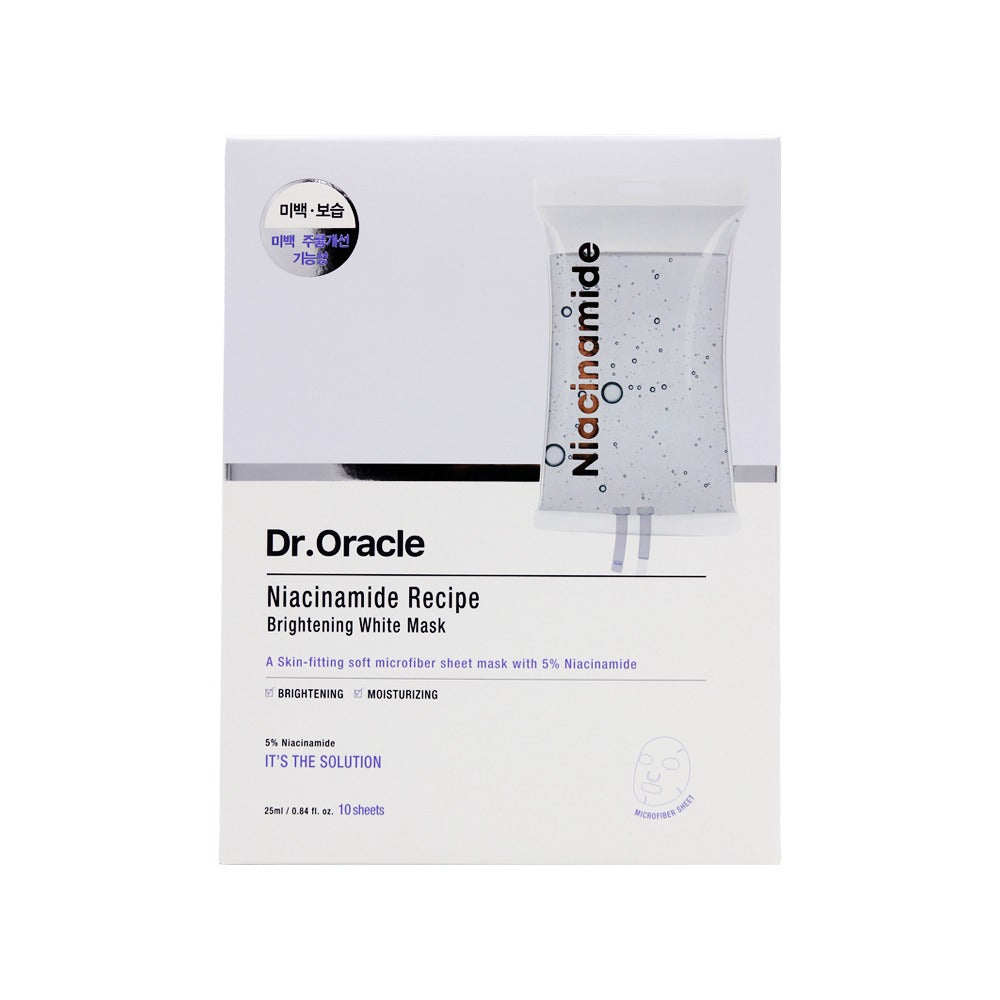 Dr.oracle Dr.oracle Niacinamide Recipe Brightening White Mask 1box (25ml*10ea) - hydrating - front bottle shot