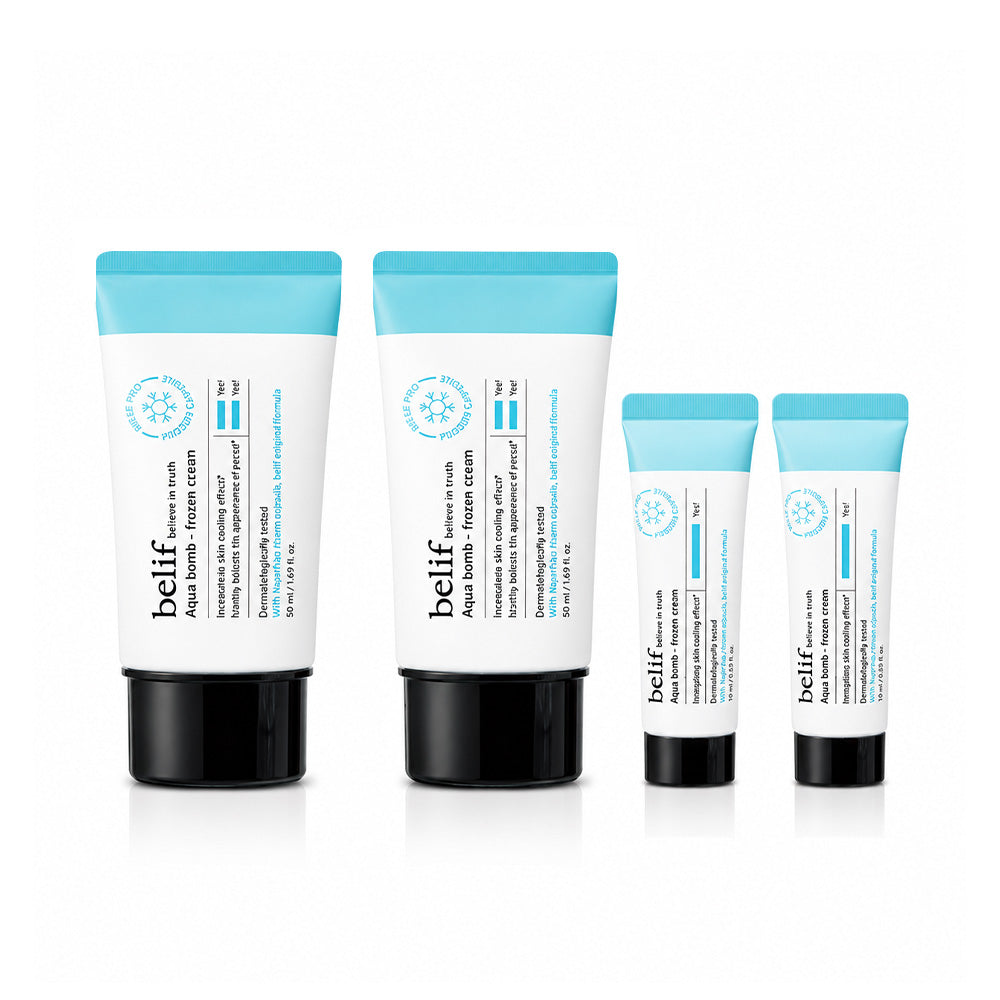belif belif Aqua Bomb Frozen Cream 50ml + 10ml Set - hydrating - front bottle shot