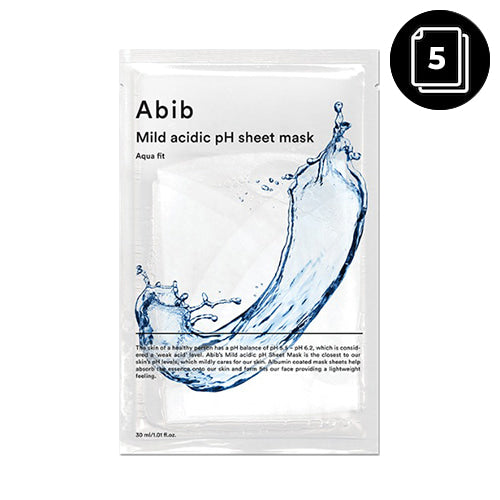 Abib Abib Mild Acidic pH Sheet Mask 5ea #Aqua Fit - hydrating - front bottle shot