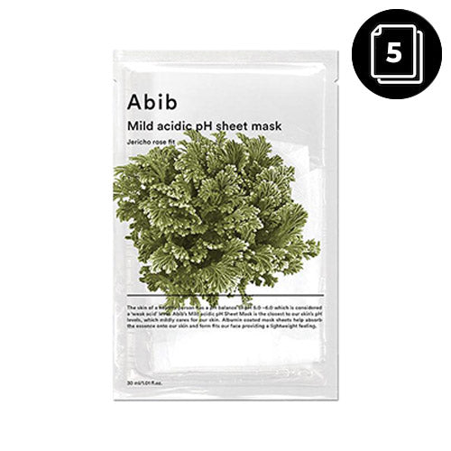 Abib Abib Mild acidic pH sheet mask 5ea #Jericho rose fit - hydrating - front bottle shot