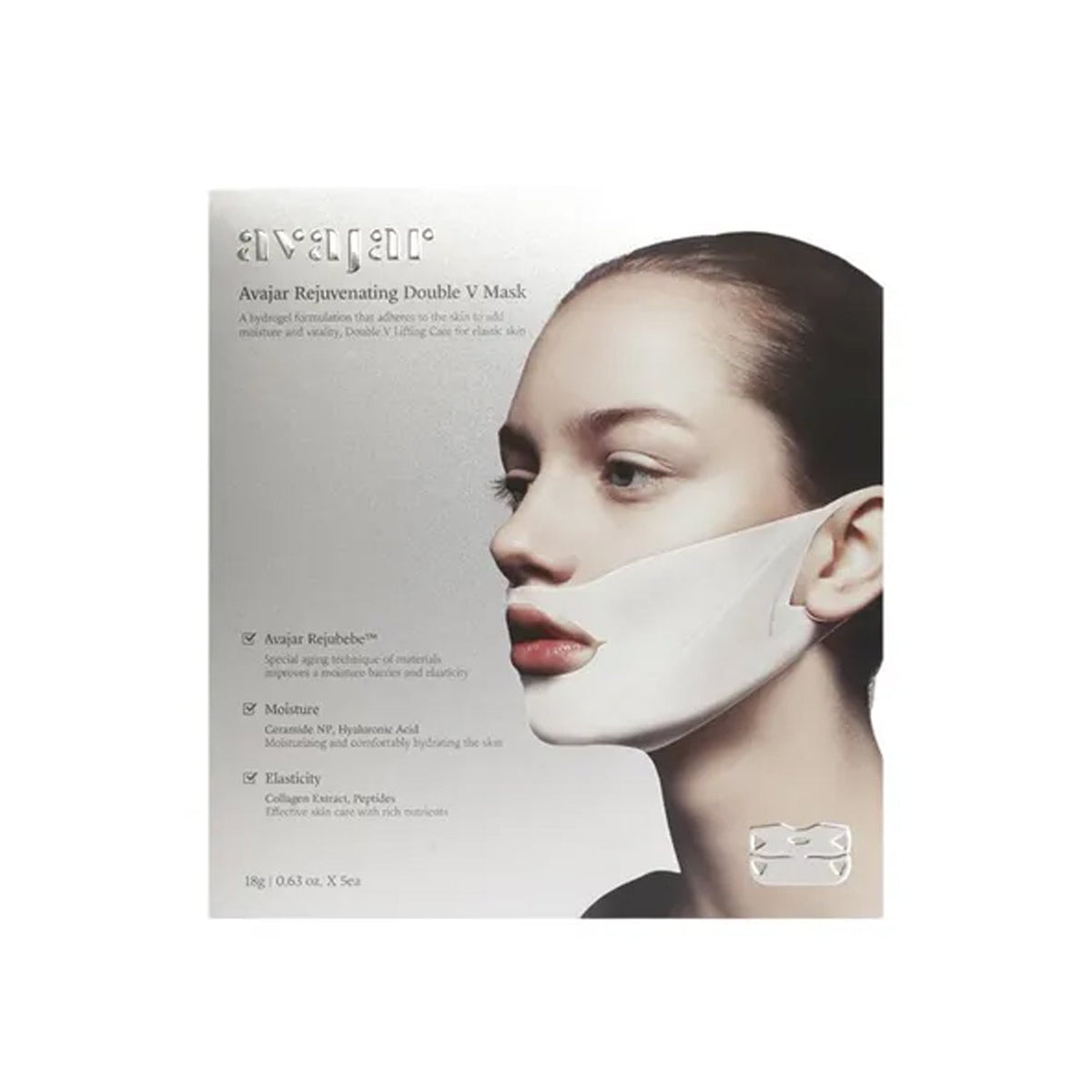 avajar avajar Rejuvenating Double V Mask 18g x 5ea - hydrating - front bottle shot