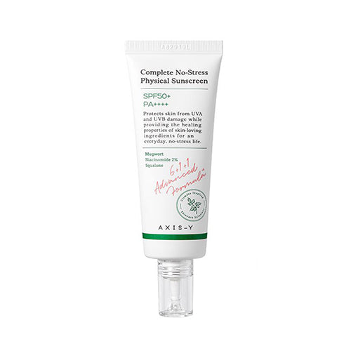 AXIS-Y AXIS-Y Complete No-Stress Physical Sunscreen SPF50+ PA++++ 50ml - soothing - front bottle shot