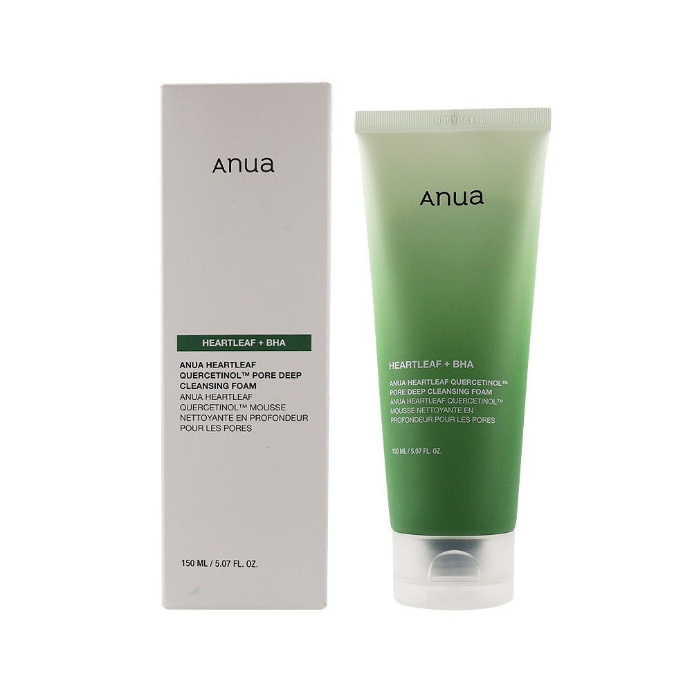Anua Anua Heartleaf Quercetinol Pore Deep Cleansing Foam 150ml - soothing - front bottle shot