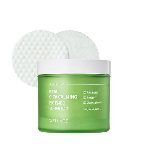 WELLAGE Wellage Real Cica Calming Big Embo Toner Pad 160ml - hydrating - front bottle shot