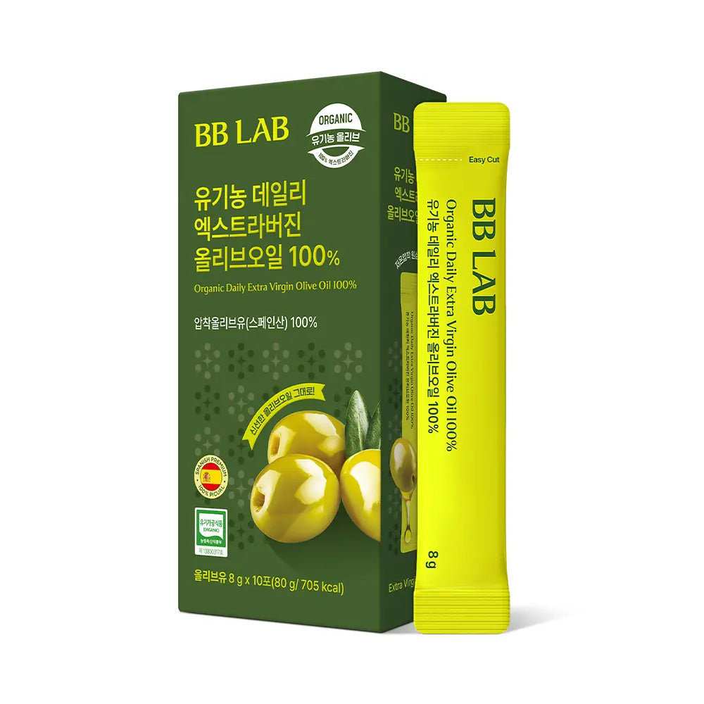 BB LAB BB LAB Organic Daily Extra Virgin Olive Oil 100% 10 Sticks (10-Day Supply) - nourishing - front bottle shot
