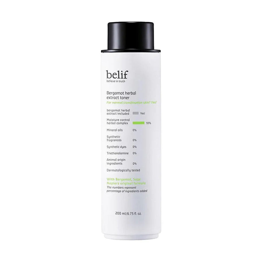 belif belif Bergamot Herbal Extract Toner 200ml - hydrating - front bottle shot