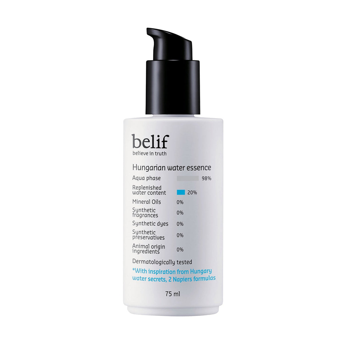belif belif Hungarian Water Essence 75ml - hydrating - front bottle shot
