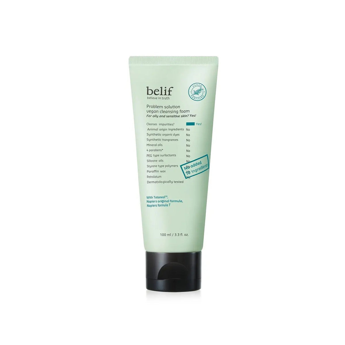 belif belif Problem Solution Vegan Cleansing Foam 100ml - hydrating - front bottle shot