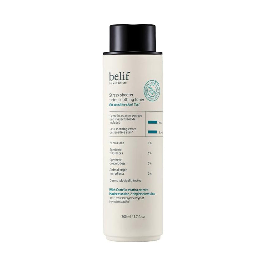 belif belif Stress Shooter Cica Soothing Toner 200ml - soothing - front bottle shot