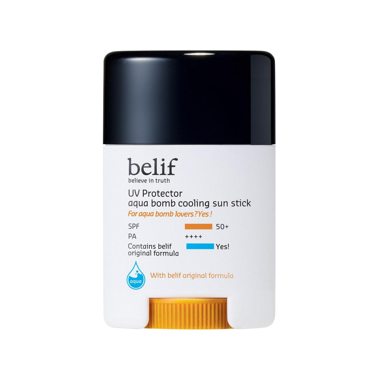 belif belif UV Protector Aqua Bomb Cooling Sun Stick SPF50+ PA++++ 14g - hydrating - front bottle shot