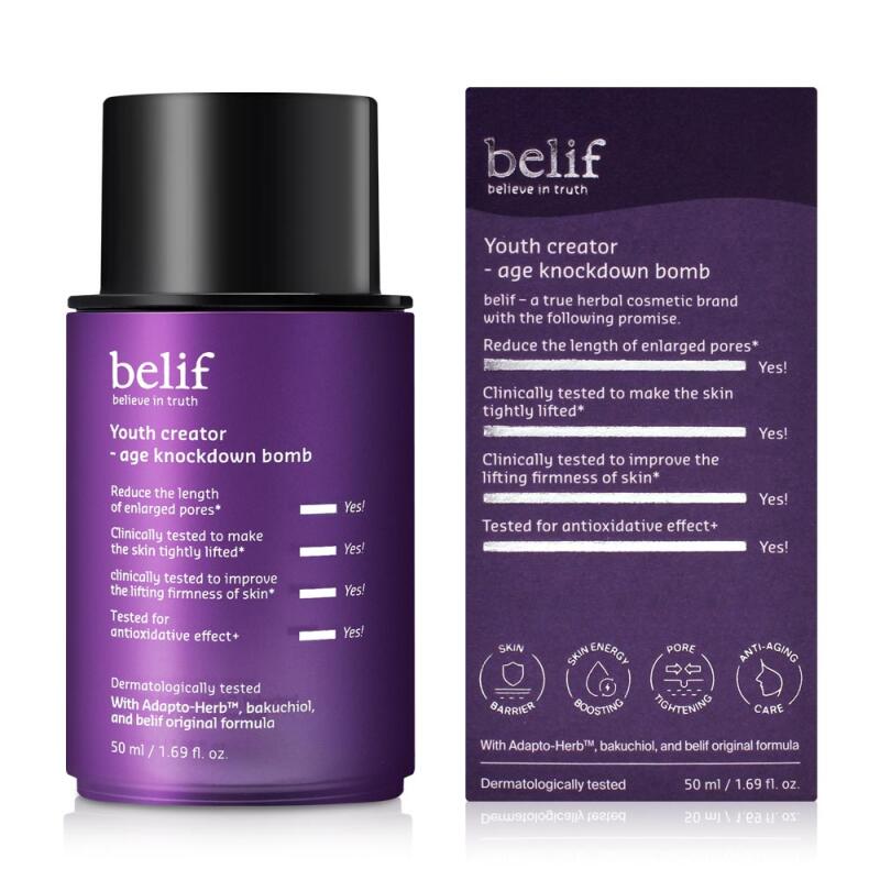 belif belif Youth Creator Age Knockdown Bomb AD 50ml - hydrating - front bottle shot