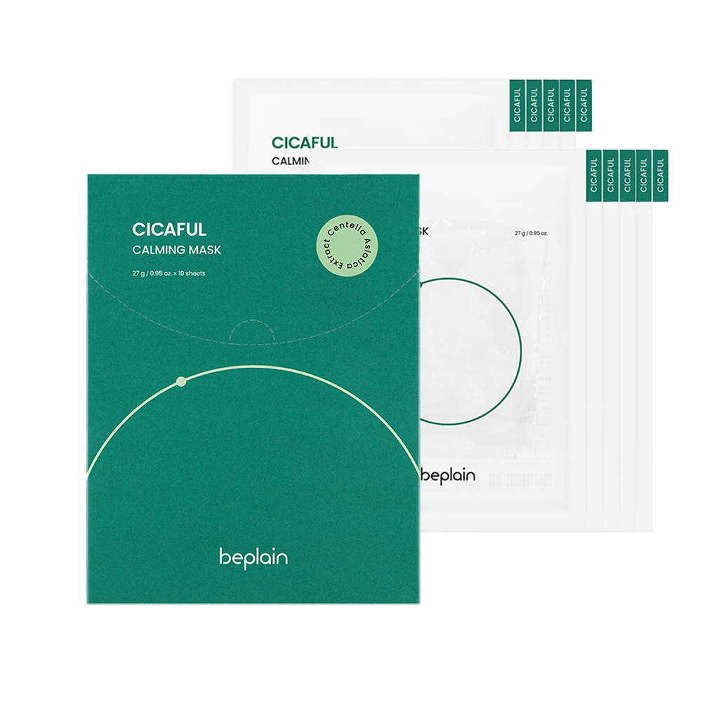 beplain beplain Cicaful Calming Mask 1Box (27g * 10ea) - hydrating - front bottle shot