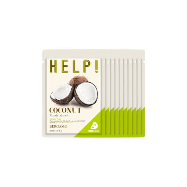Bergamo Bergamo Help! Mask Pack Coconut 25ml *10ea - hydrating - front bottle shot