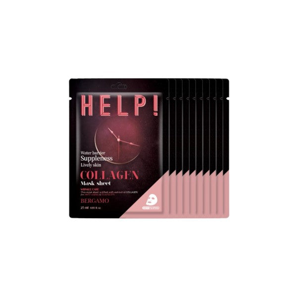 Bergamo Bergamo Help! Mask Pack Collagen 25ml *10ea - hydrating - front bottle shot