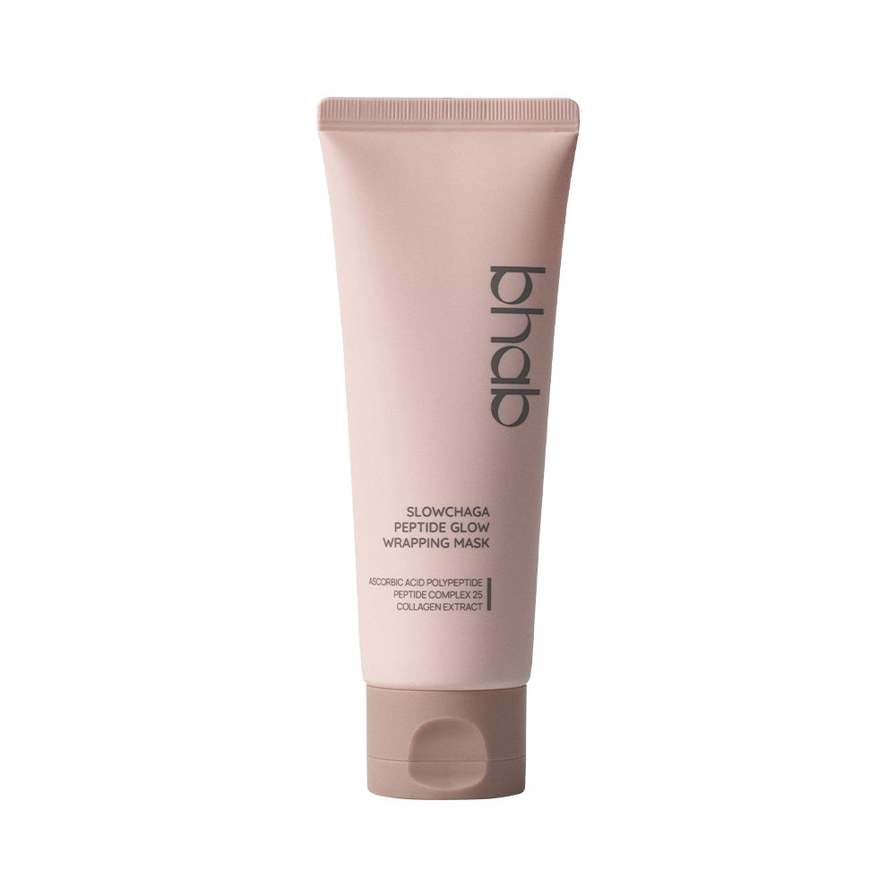 bhab bhab SLOWCHAGA Peptide Glow Wrapping Mask 75ml - hydrating - front bottle shot