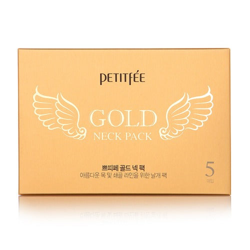 Petitfee PETITFEE Gold Neck Pack (5pcs) - brightening - front bottle shot