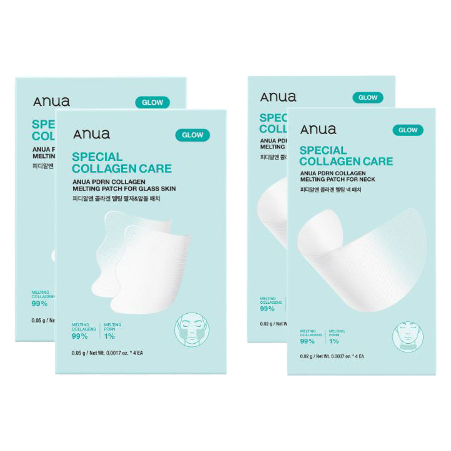 Anua Anua PDRN Collagen Melting Nasolabial Fold, Cheek, Neck, and Wrinkle Patch Set of 4 Patches, 4 Pack - daily care -