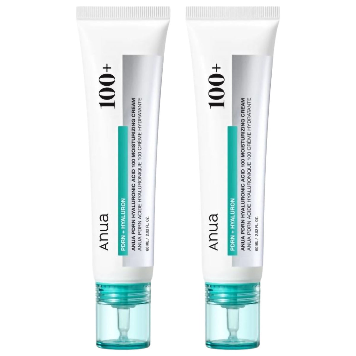 Anua Anua PDRN Hyaluronic Acid 100 Collagen Anti-Wrinkle Radiance Moisture Cream 60ml, 2 Pieces - hydrating - front bottle