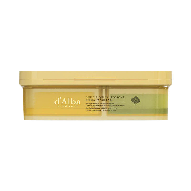 d'Alba d'Alba Double Quick Liposome Calming & Boosting Dual Pad 100ea - soothing - front bottle shot