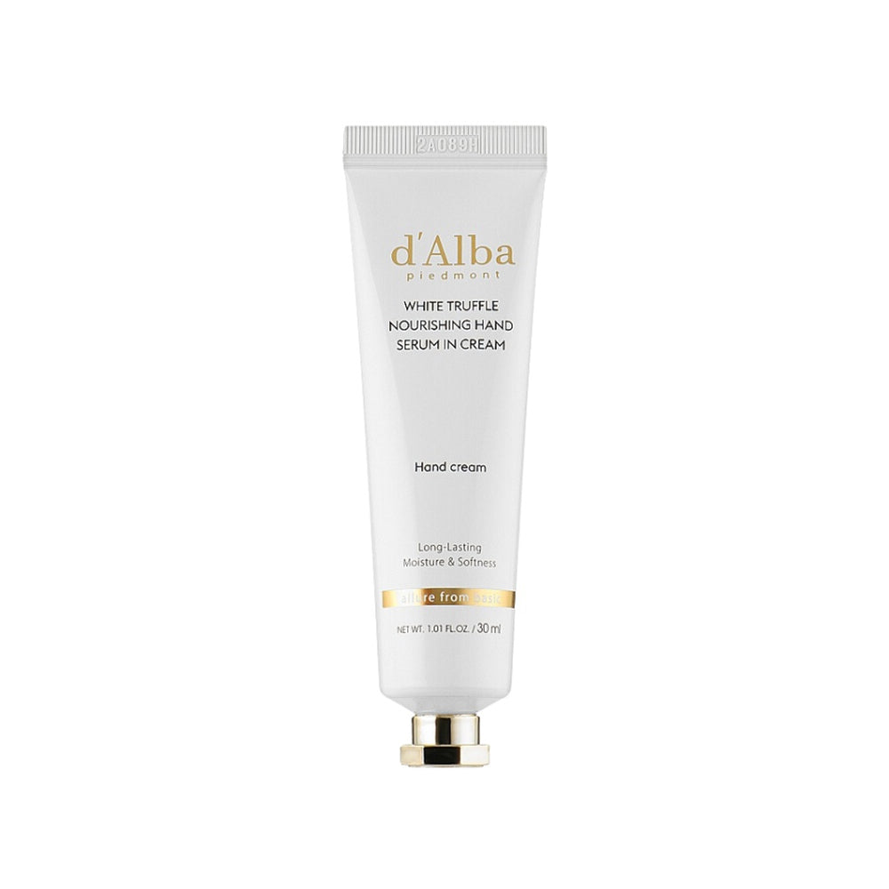 d'Alba d'Alba White Truffle Nourishing Hand Serum in Cream 30ml - hydrating - front bottle shot