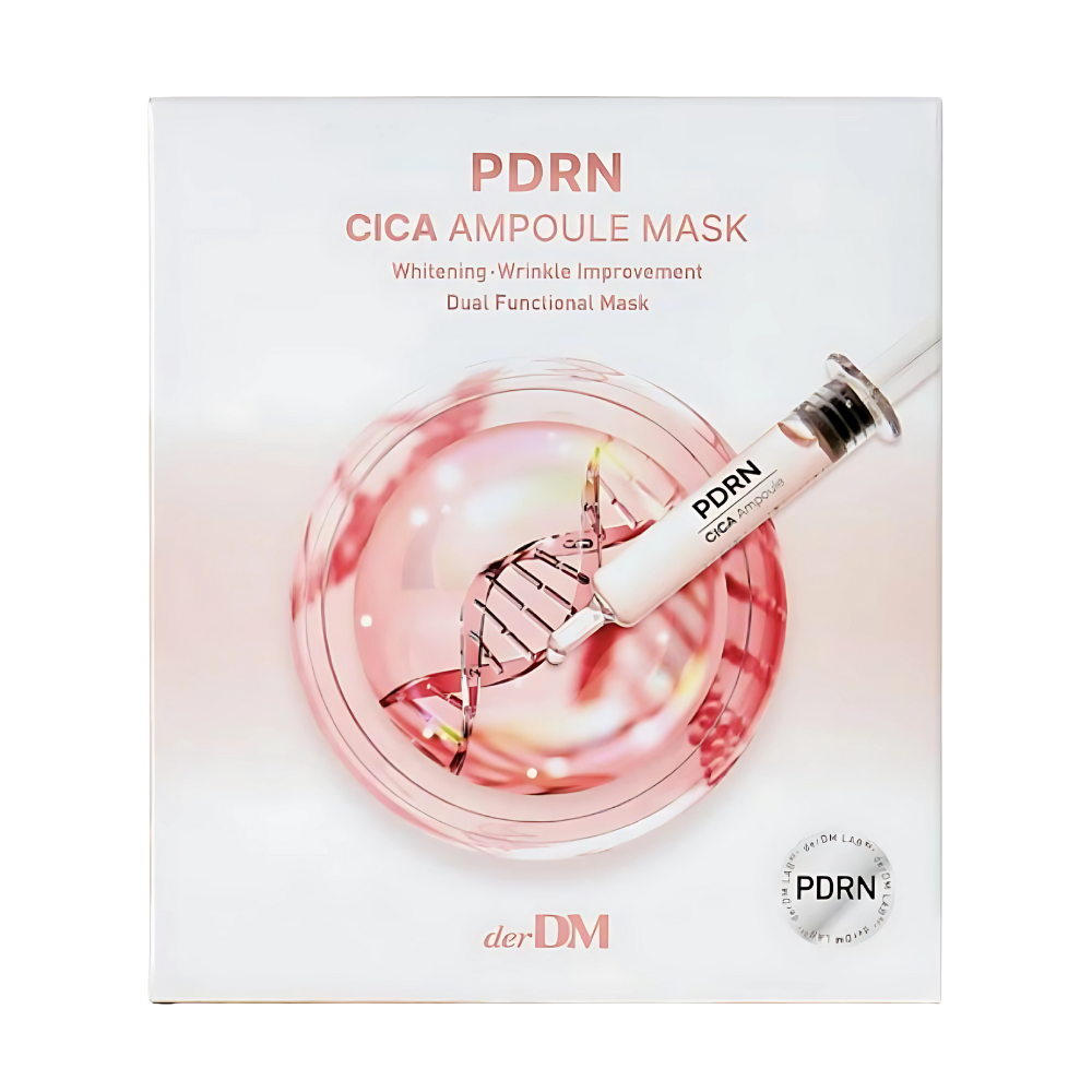 derDM derDM PDRN Cica Ampoule Mask 30ml x 5 Sheets Set - soothing - front bottle shot