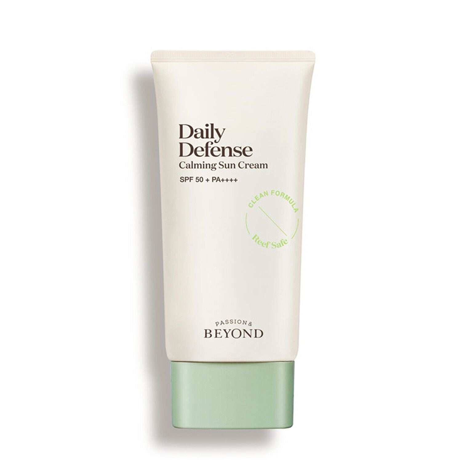 BEYOND BEYOND Daily Defense Calming Sun Cream 50ml SPF50+ PA++++ - hydrating - front bottle shot