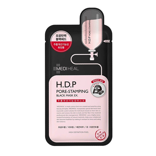 MEDIHEAL MEDIHEAL H.D.P Pore-Stamping Black Mask EX * 1ea - hydrating - front bottle shot