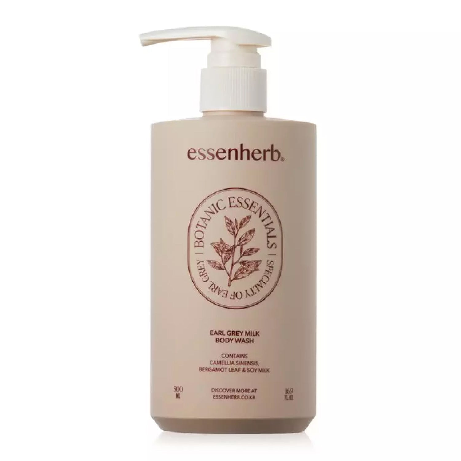 essenherb essenherb Earl Grey Milk Body Wash 500ml - hydrating - front bottle shot