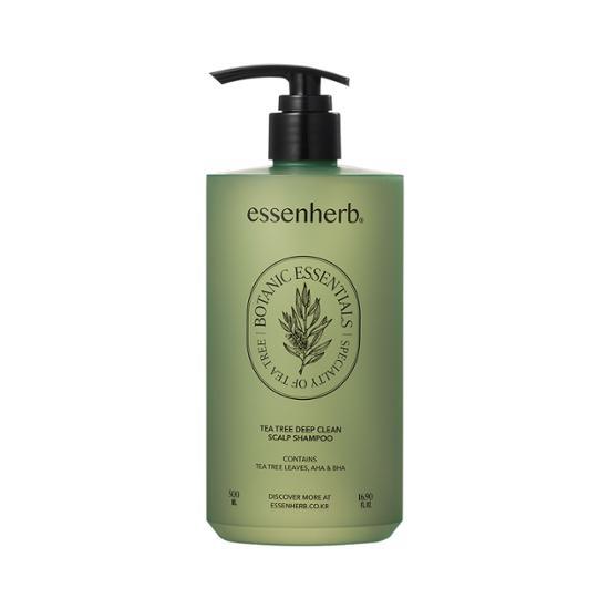 essenherb essenherb Tea Tree Deep Clean Scalp Shampoo 500ml - hydrating - front bottle shot