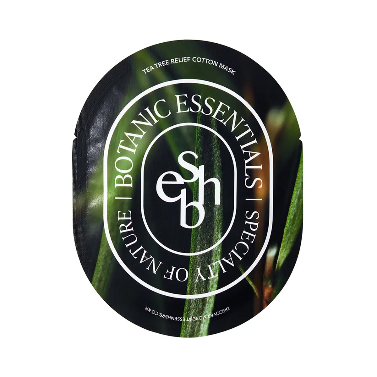 essenherb essenherb  Tea Tree Relief Cotton Mask 5ea - hydrating - front bottle shot