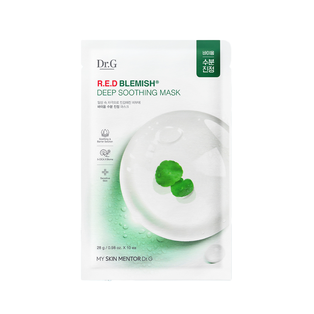 Dr.G Dr.G R.E.D Blemish Deep Soothing Mask 10ea - hydrating - front bottle shot