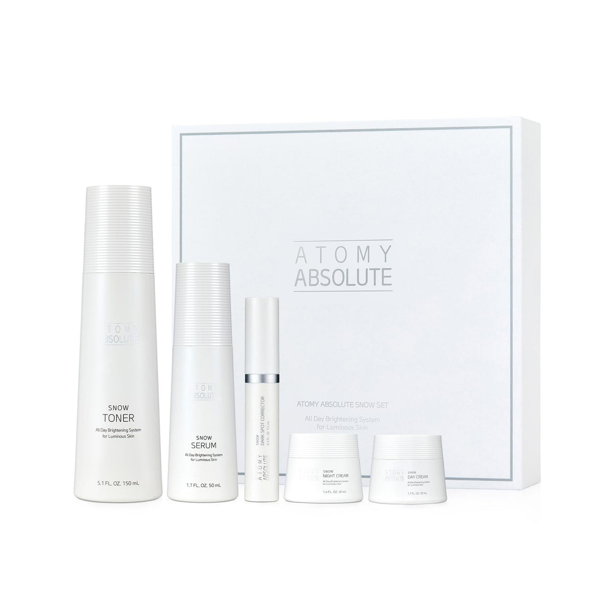 Atomy Atomy Absolute Snow Set All Day Skin Care Set - daily care - front bottle shot