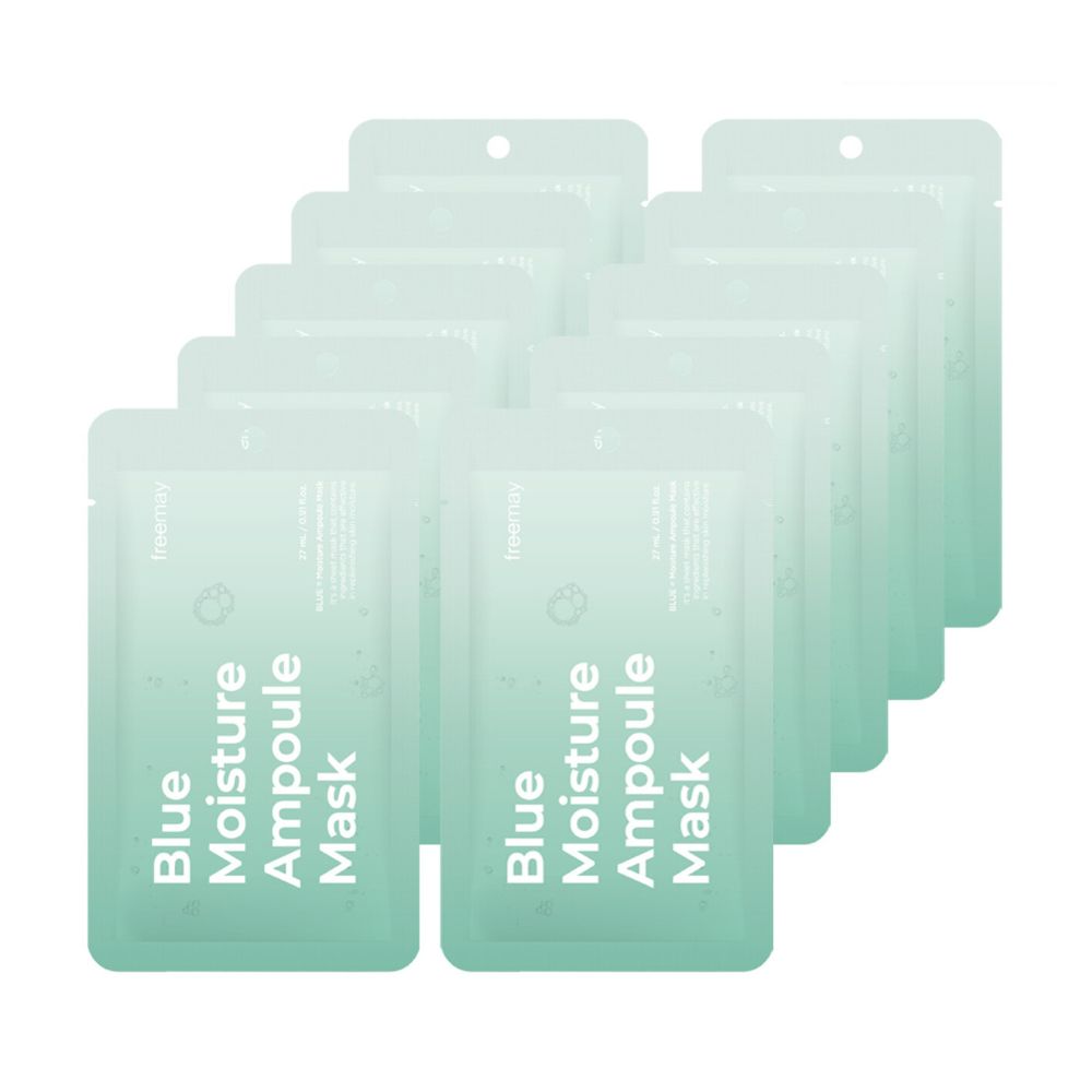 freemay freemay Blue Moisture Ampoule Mask 10ea - hydrating - front bottle shot