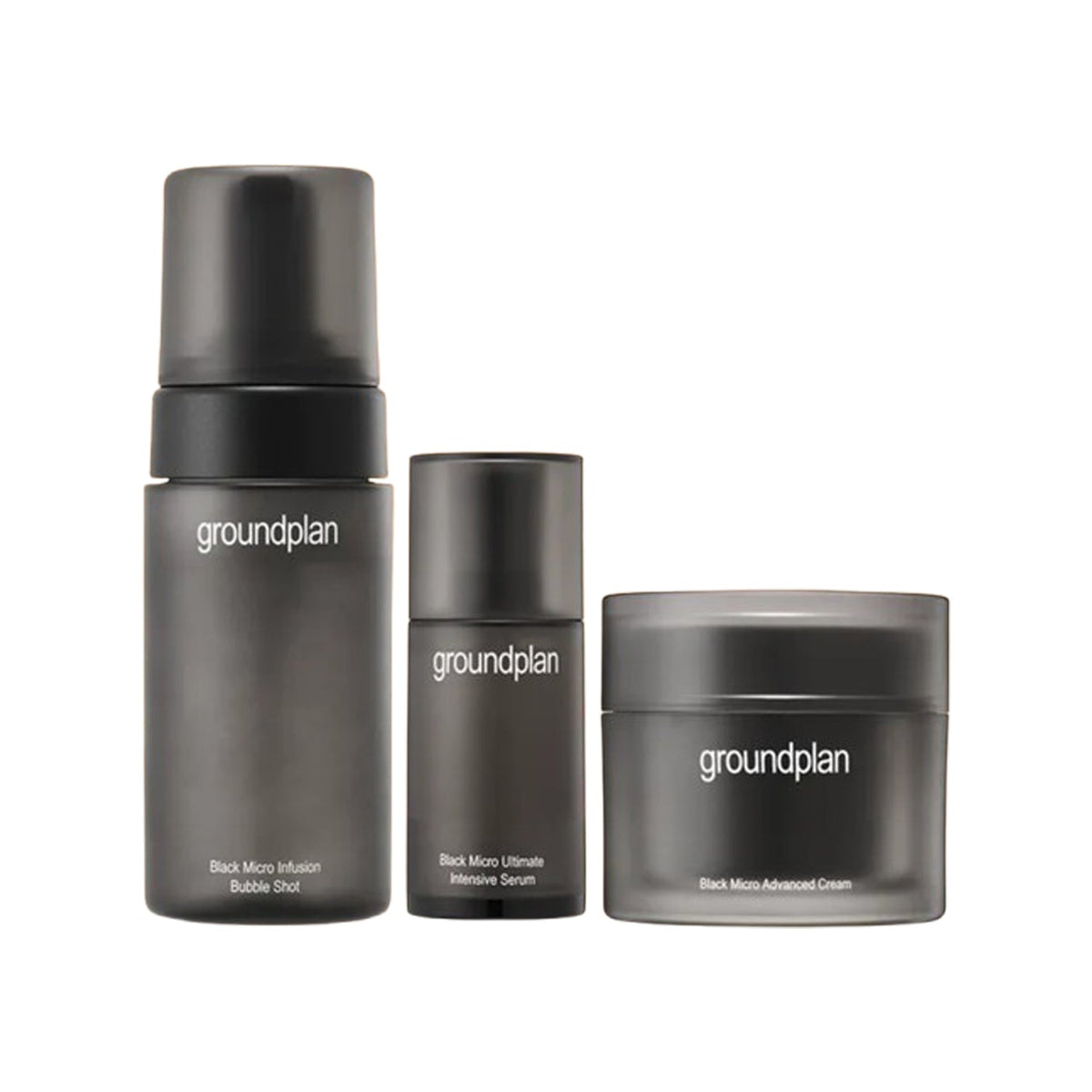 groundplan groundplan Black Micro 3pcs Set - hydrating - front bottle shot