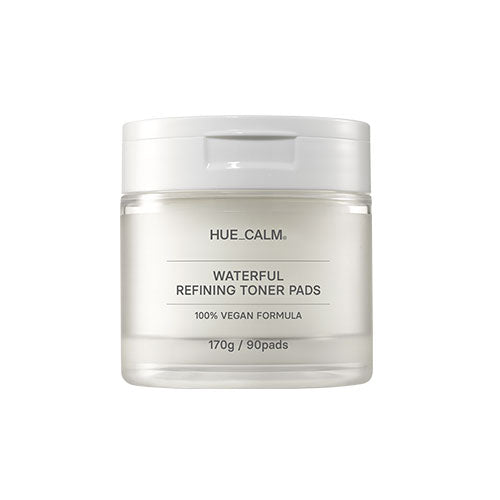 HUECALM HUECALM Waterful Refining Toner Pads 170g (90ea) (VEGAN) - soothing - front bottle shot