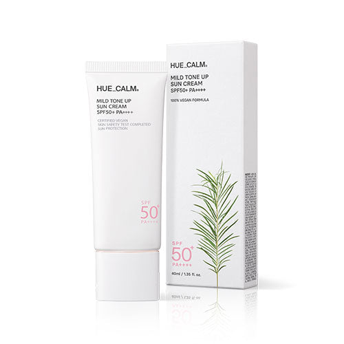 HUECALM HUECALM MILD TONE UP SUN CREAM SPF50+PA++++ 40ml (VEGAN) - hydrating - front bottle shot